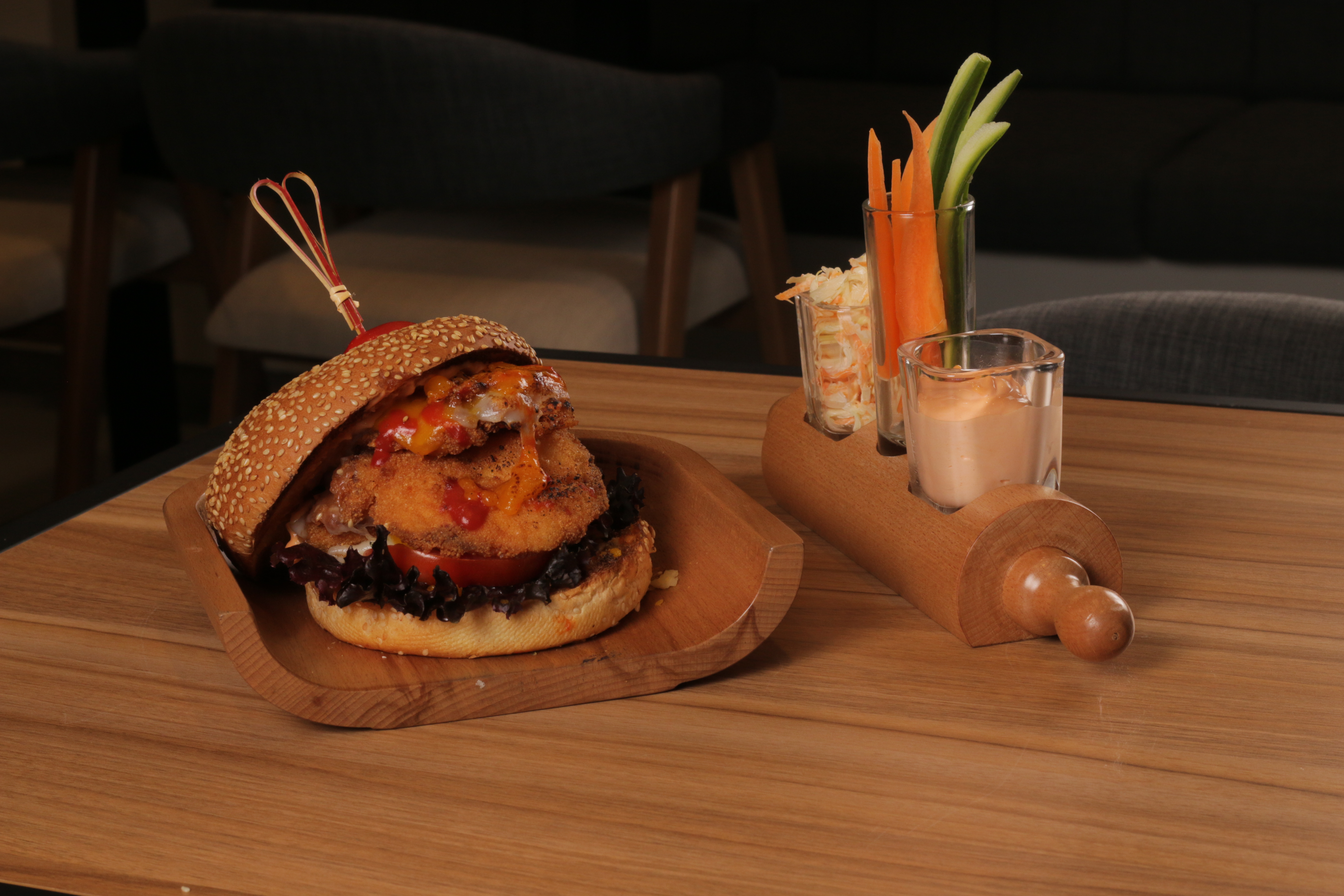 Spicy crispy chicken burger